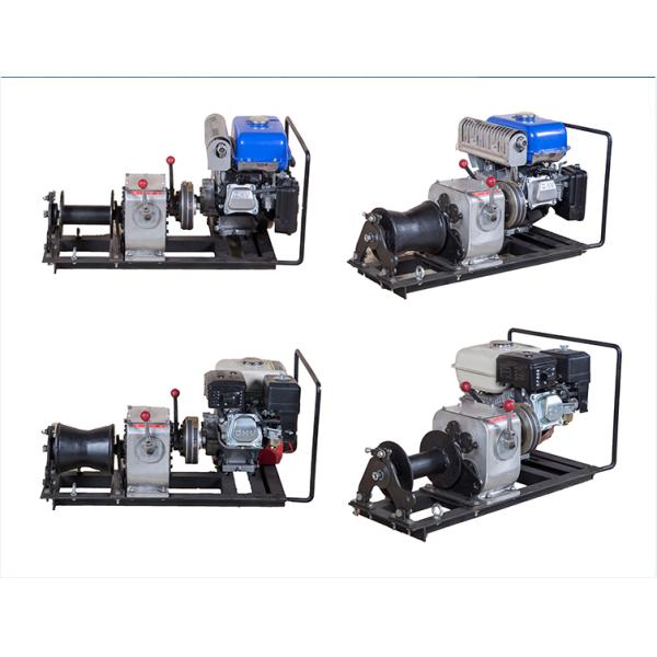 1 Ton Small Gasoline Capstan Winch Cable Pulling Tools With Honda GX160 5.5HP