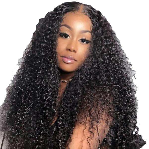 HD Swiss Lace Front Mongolian Peruvian 13x4 Afro Kinky Curly Human Hair Wig with Baby Hair