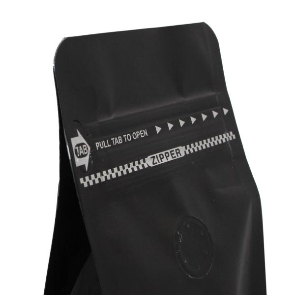 Resealable coffee bag packaging /Eco-friendly coffee bag custom printed /Matt black bag with valve coffee bag