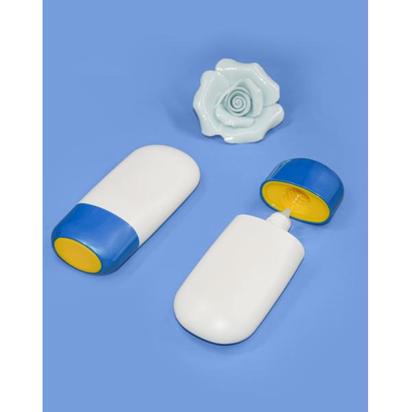 50 ml de protetor solar PE azul e branco embalagem para cuidados com a pele UKL33F