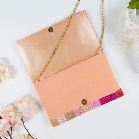 BRIDE Beaded Clutch Purse Bridal Evening Party Bag with Chain | Wedding Day Accessory, Bachelorette Party, Engagement Gift, Bridal Shower,Beadwork, Keepsake Purse, Elegant Style