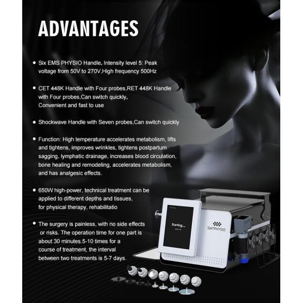 4 en 1 EMS máquina de onda de choque 448K máquina de terapia de vacío para dar forma al cuerpo