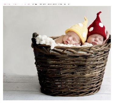 little baby cartoon Spirit baby hat cap 1pair red yellow Photography Prop Crochet Hats