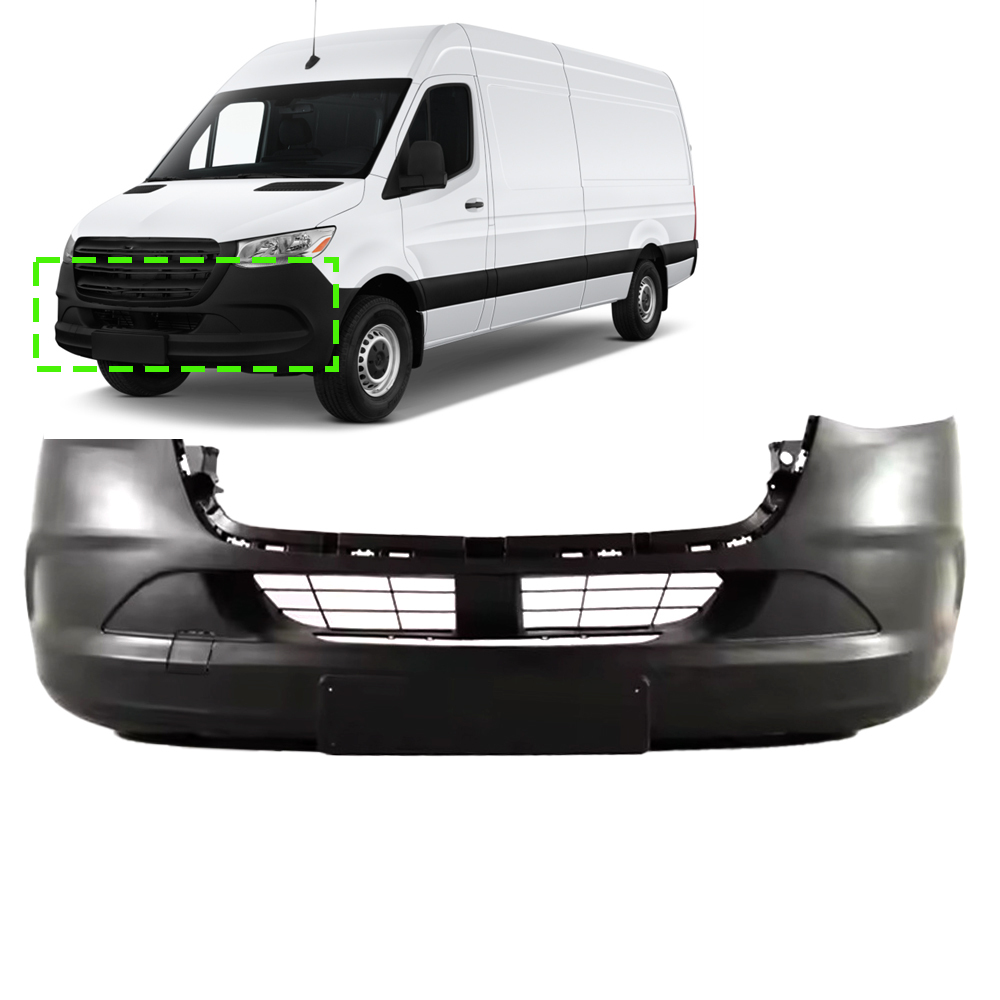 Aftermarket Front Bumper Cover Compatible with OE A9108859300 for Late 2018+