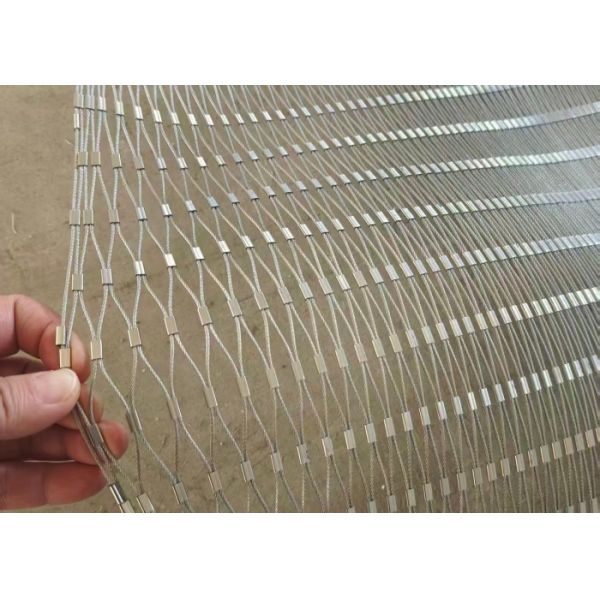 AISI304 3.2mm Ferrule Wire Rope Mesh Anti-Rust Durable Net For Fall Protection