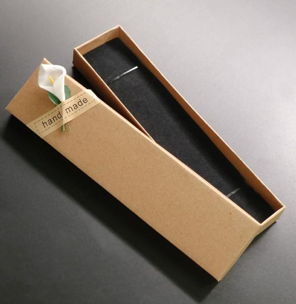 Kraft Paper Pen Gift Box Eco Friendly Lid And Base Packaging For Stationery Business Gifts
