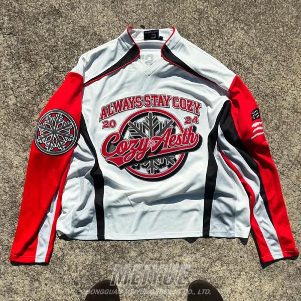 Custom Sublimation Long Sleeve Soccer Jerseys  Polyester Shirt Lightweight  Anti Bacterial