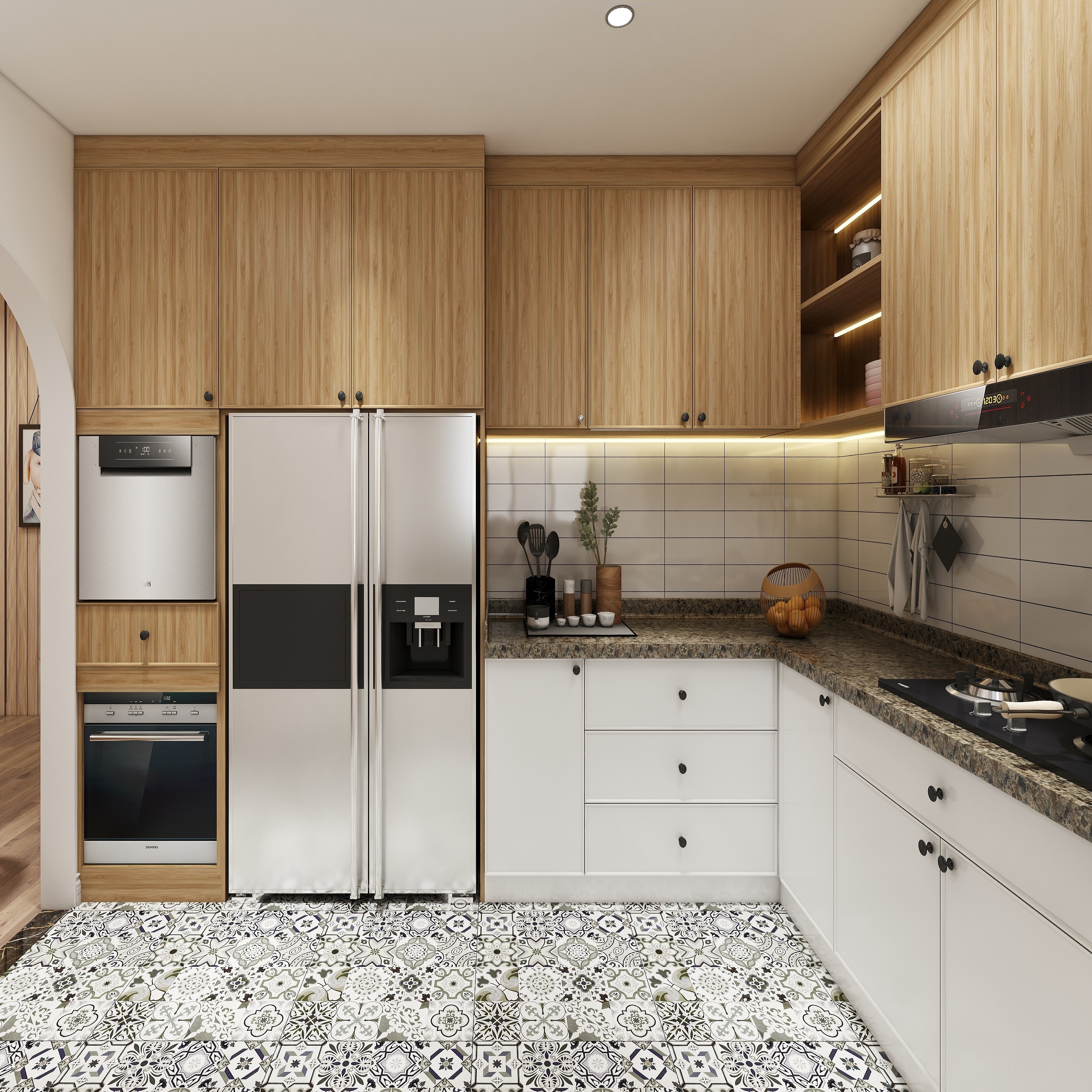 2022 Modern Style PVC Thermofoil Finished Kitchen Cabinet for Luxury Kitchen Design
