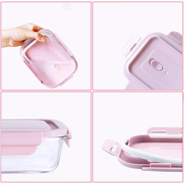 Воздухонепроницаемый пищевой контейнер 410ml 680ml стеклянный с крышкой доказательства утечки