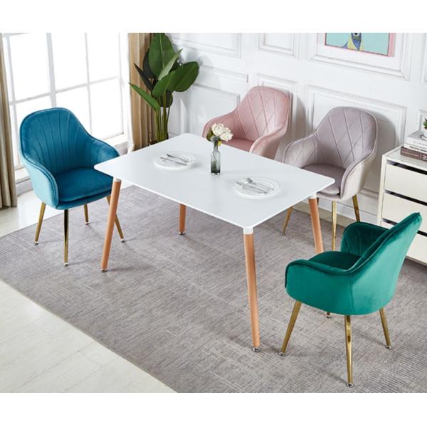 Piernas de capa de cena nórdicas modernas del polvo rosado verde blanco de la silla del terciopelo 40 anchuras del cm