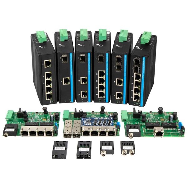 Mini Industrial Network PoE Switch 10/100Mbps SFP Slot Fast Ethernet DC48V DIN Mounted