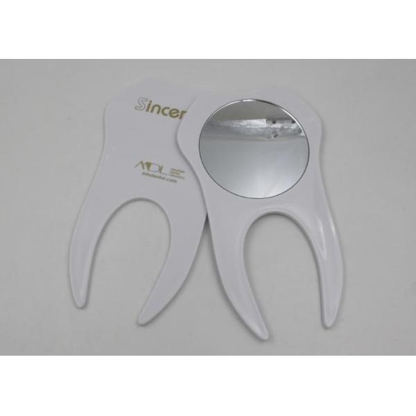 Promotion Gifts Travel Makeup Mirrors For Doctor , Tooth Shape Portable Cosmetic Mirror