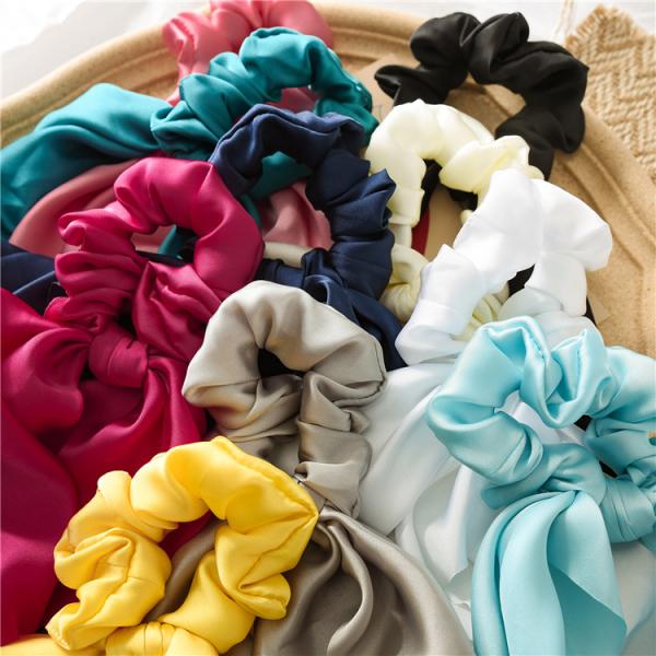 Ponytail Scarf Scrunchie Holders Imitate Silk Satin Solid Color Knotting Ribbon  28cm 20g