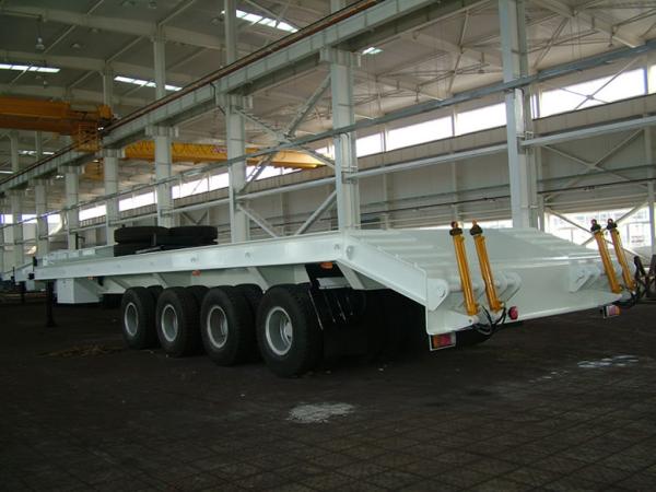 Strong Semi Low Bed Trailer Truck 4 Axles 120 Tons , Heavy Duty Utility Trailer