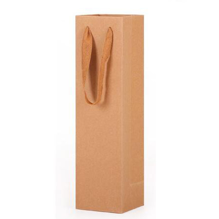 400gsm Biodegradable Brown Paper Wine Bags Kraft Bottle Bags 35x9.5x9