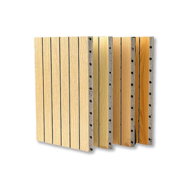 Grooved Acoustic Panels NRC 0.85 High Density Sound Absorbing Wall Cladding for Restaurant