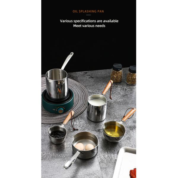 High Quality 304 Stainless Steel Measuring Cup Cooking Pot Sauce Scoop Heating Oil Pot