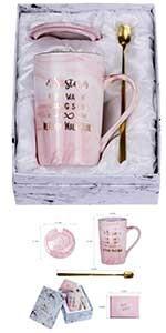 Anniversary Gifts 11oz Couple Ceramic Mug Set 100% Leakproof Lightweight