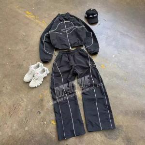 Custom Nylon Windbreaker Jacket Track Pant Windbreaker Zip Up Jacket Sweatpants