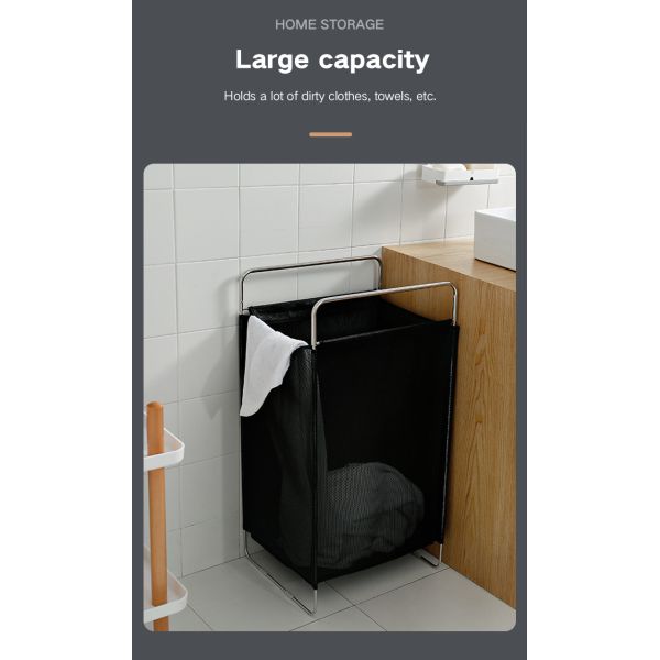 2022 Wholesale Large Nylon S304 Bathroom Kids Baby Foldable Collapsible Portable Fabric Dirty Laundry Basket with Handle