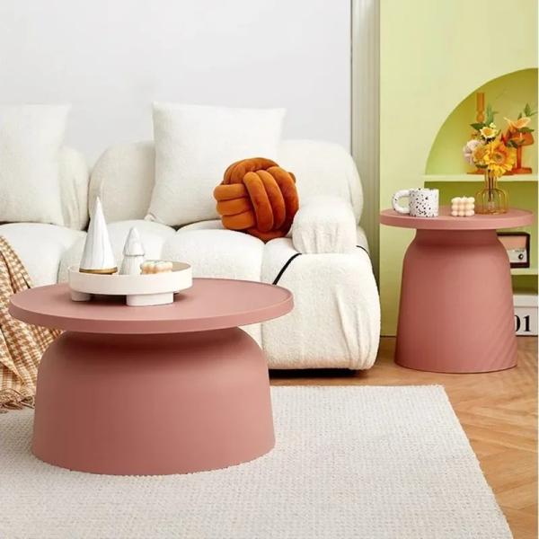 Modern Round Coffee Table for Home Furniture Nordic Plastic Small Mobile Living Room Aesthetic