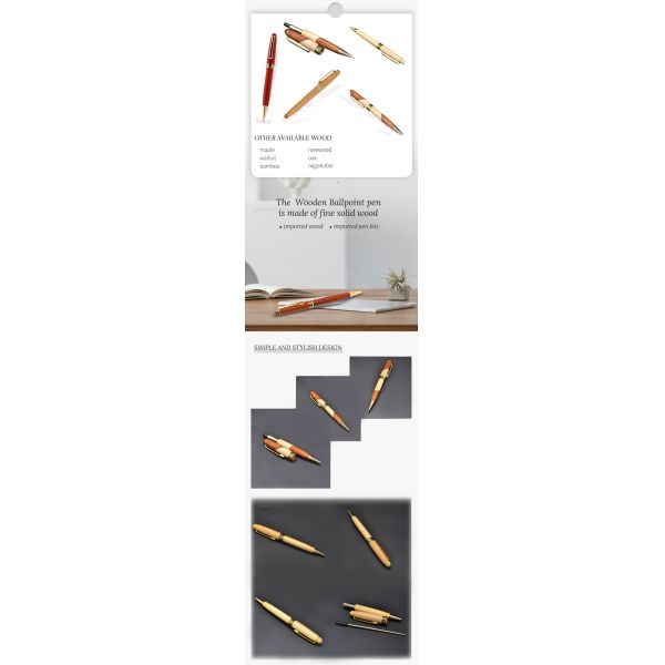 High End Maple  Wooden Ballpoint Pen Smooth Writing for Teachers ' Day