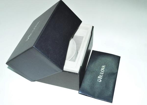 Cardboard Rigid Gift Boxes, Foil Stamping Black Luxury Gift Packaging Box For Watch