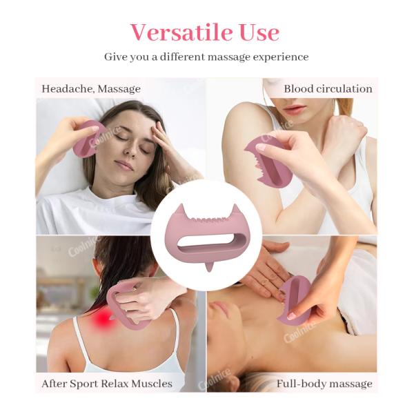Neck Silicone Massage Instrument for Key Meridians Brushing and Face Acupoint Massage