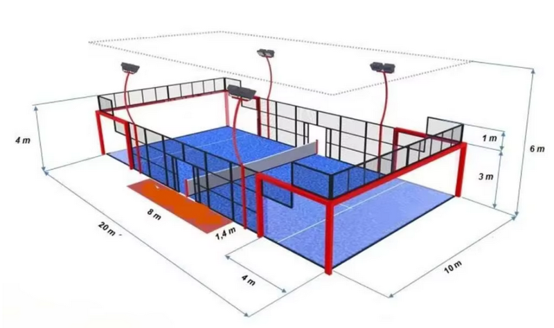 Outdoor Padel Tennis Court Combining Tempered Glass And Touch Welded Mesh Fence With Precision Laser Cut Steel Components For Performance