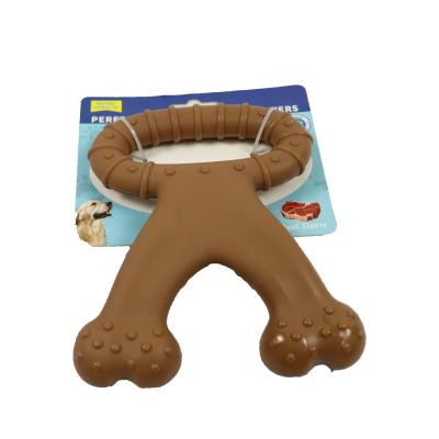 Brinquedos sibilantes do cão dos bens quietos indestrutíveis resistentes para dentes do osso dos cães pequenos uma limpeza dirigida interativa de dois