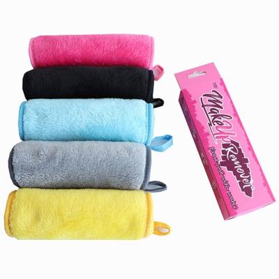 Gants de toilette réutilisables de solvant de serviette de gomme de maquillage de polyester