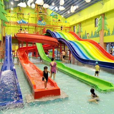 High Strength Fiberglass Water Slide With Combination Of Speed And Rainbow Slide