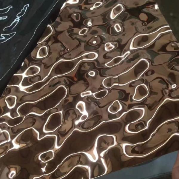 304 Stainless Steel Water Ripple Sheets Gold Pink Rose Gold Color For Decorative Materials