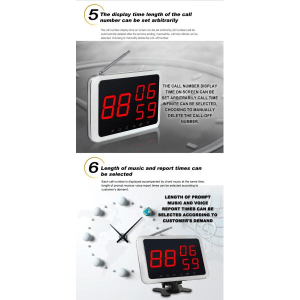 Беспроводной сенсорный экран три группы номер дисплейный приемник с кнопкой держателя меню для ресторана