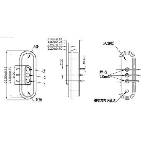 3 Pin Magnetic Connectors 5A Pogo Pin Magnetic Connector 12V Male Female