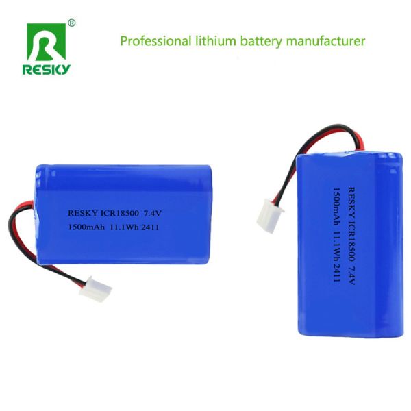 Rechargeable Batteries ICR18500 7.4V 1500mAh 11.1wh Cylindrical Li-ion Battery Pack