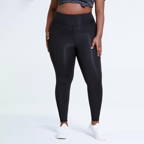 BSCI Flatlock Stitching Ladies Gym Tights Black Active Fit Shaping Tights