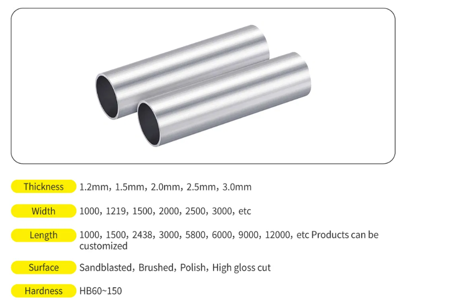 Powder Coated Aluminum Pipe 38mm OD 1.5mm Wall Round Tube For Furniture Railings