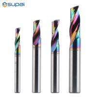 3.175 4 6 8mm CNC Single Flute Solid Tungsténio Carbide Alloy End Mill, DLC revestimento de moagem de corte para alumínio