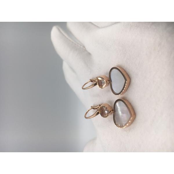 Chopard Happy Hearts earring 18k pink gold with diamond and mother-of-pearl
