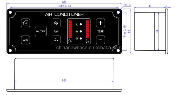 Module de commande HVAC arrière de la van IP54 Contrôleur climatique de bus 24V 12V 4W