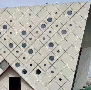Waterproof Aluminium Perforated Panel Metal Curtain Wall Round Hole