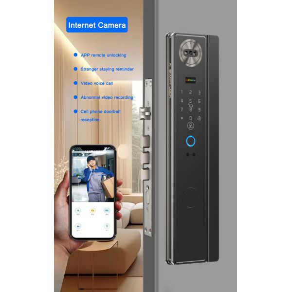Waterproof Smart Face Recognition Door Lock with Video Intercom & App Control