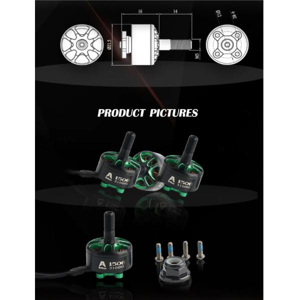 Unibell FPV Drone Accessories Brushless BLDC Motor A1506 4300KV