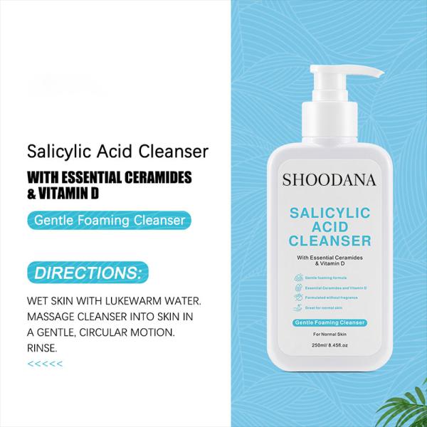 Nettoyant moussant pour le visage en marque blanche, doux et sûr, adapté aux femmes et aux hommes
