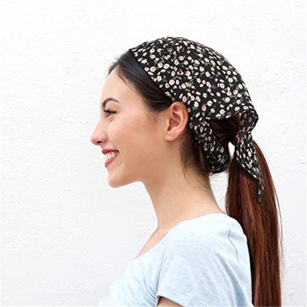 Europe United States floral hair band square scarf hair girl elastic headband cross-border hot bun head triangle