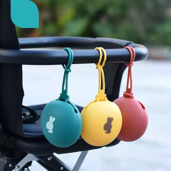 Silicone Baby Teether Baby Pacifier Container Anti Dropping  Bpa Free Baby Pacifier Clip Holder