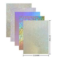 Taille A4 Film laminé à froid holographique auto-adhésif transparent en PVC hautement brillant pour emballage