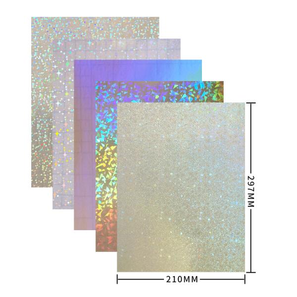 A4 Size High Glossy PVC Transparent Self-Adhesive Holographic Cold Laminate Film For Packaging