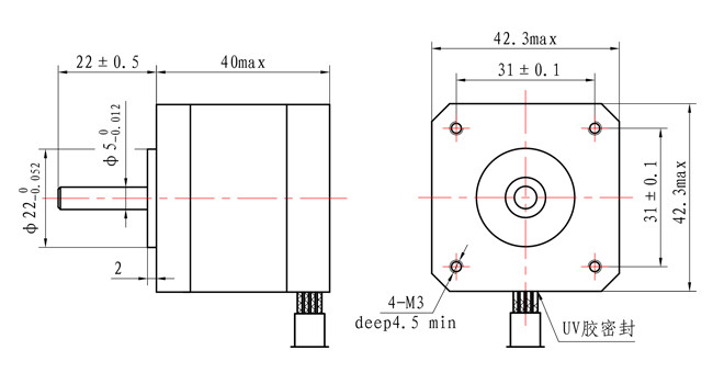 Мотор 48cmN.m участка 1.2A 7.2V NEMA 17】 【42SHD4259 двухполярный 2 Stepper с 4 проводами для робота света этапа
